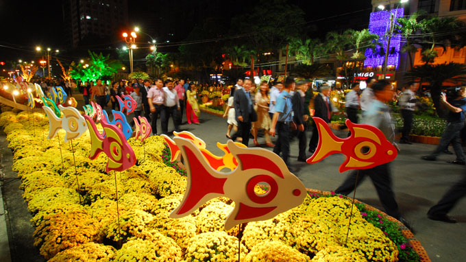 Đường hoa Nguyễn Huệ được tổ chức vào dịp Tết hàng năm